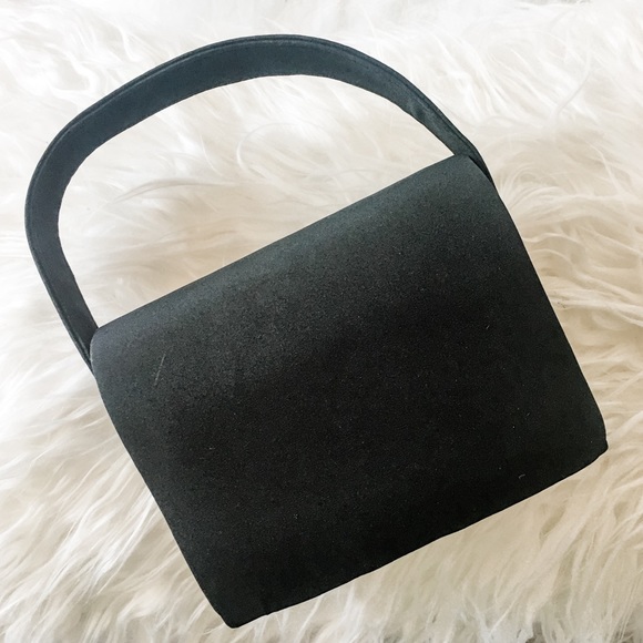 Handbags - Black Evening Purse with Handle and Shoulder Strap